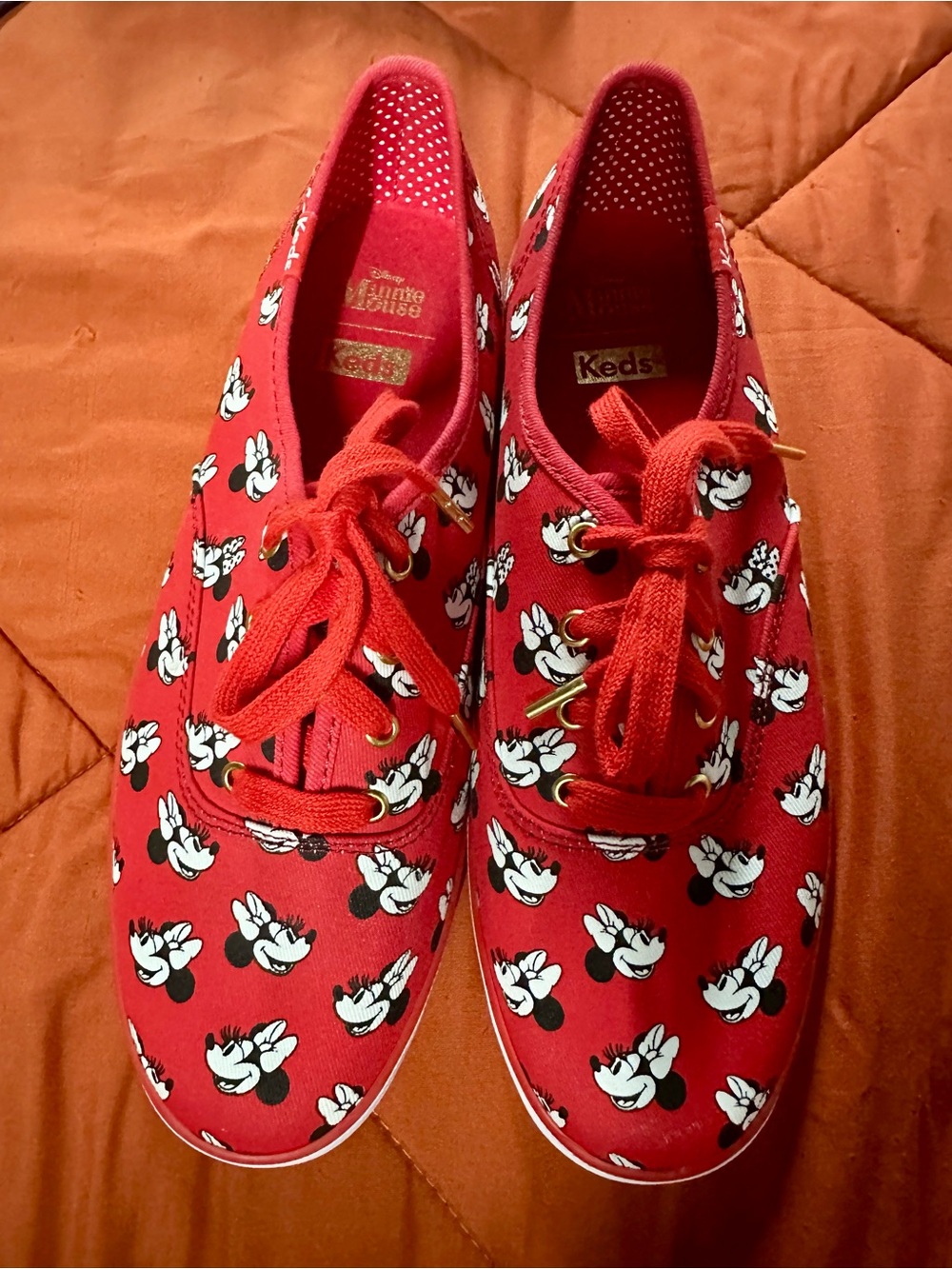 Keds Women’s Red Minnie Mouse Canvas Lace-Up Sneakers